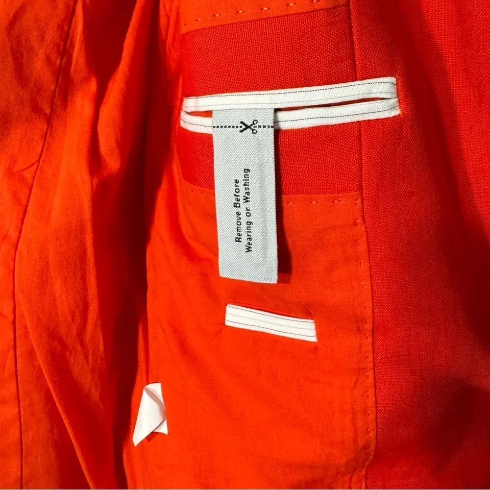 J.Crew Orange Linen school boy blazer NWT